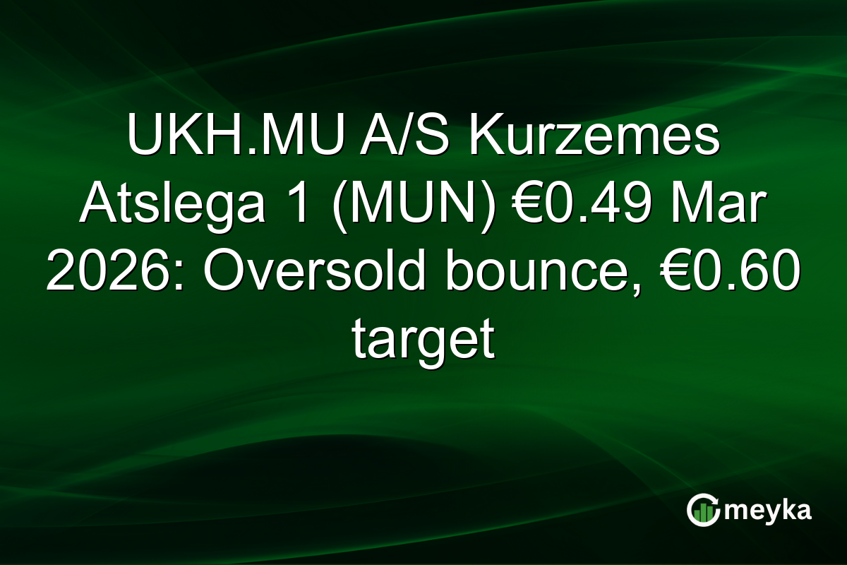 UKH.MU A/S Kurzemes Atslega 1 (MUN) €0.49 Mar 2026: Oversold bounce, €0.60 target