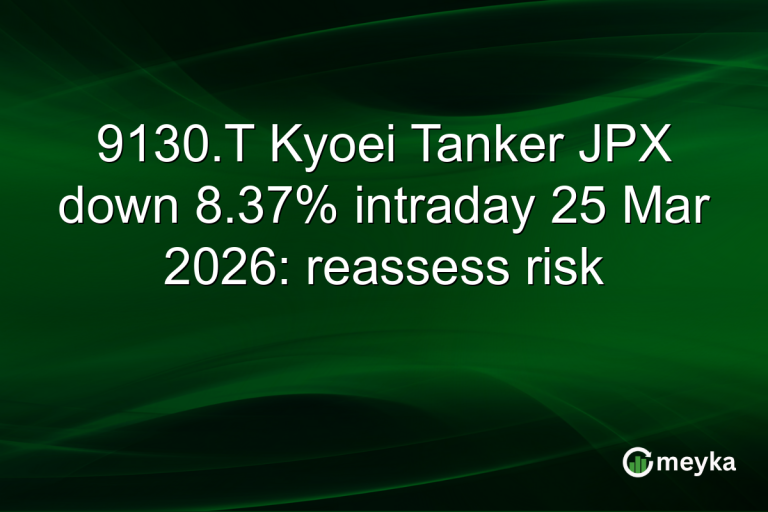 9130.T Kyoei Tanker JPX down 8.37% intraday 25 Mar 2026: reassess risk