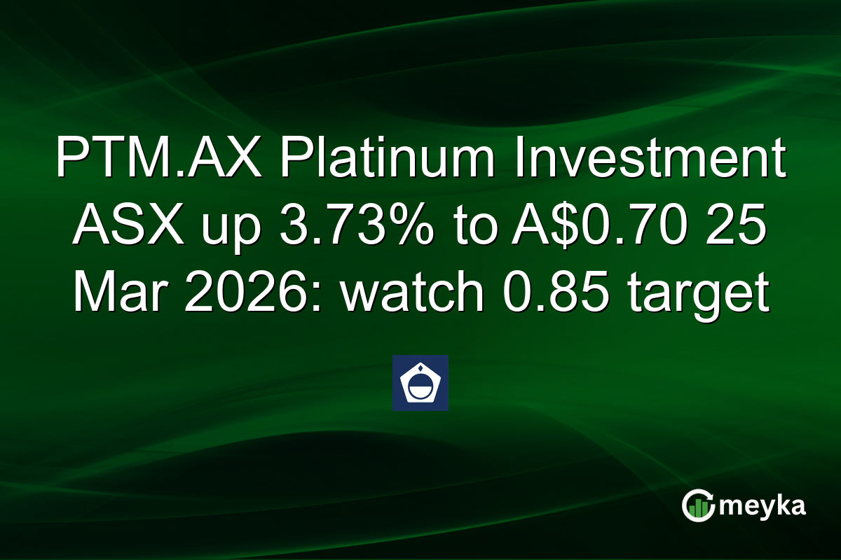 PTM.AX Platinum Investment ASX up 3.73% to A$0.70 25 Mar 2026: watch 0.85 target