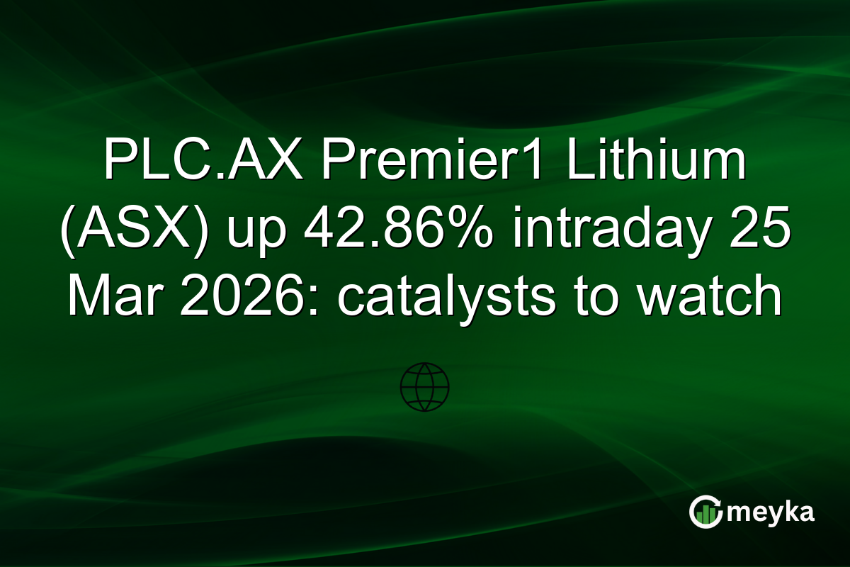 PLC.AX Premier1 Lithium (ASX) up 42.86% intraday 25 Mar 2026: catalysts to watch