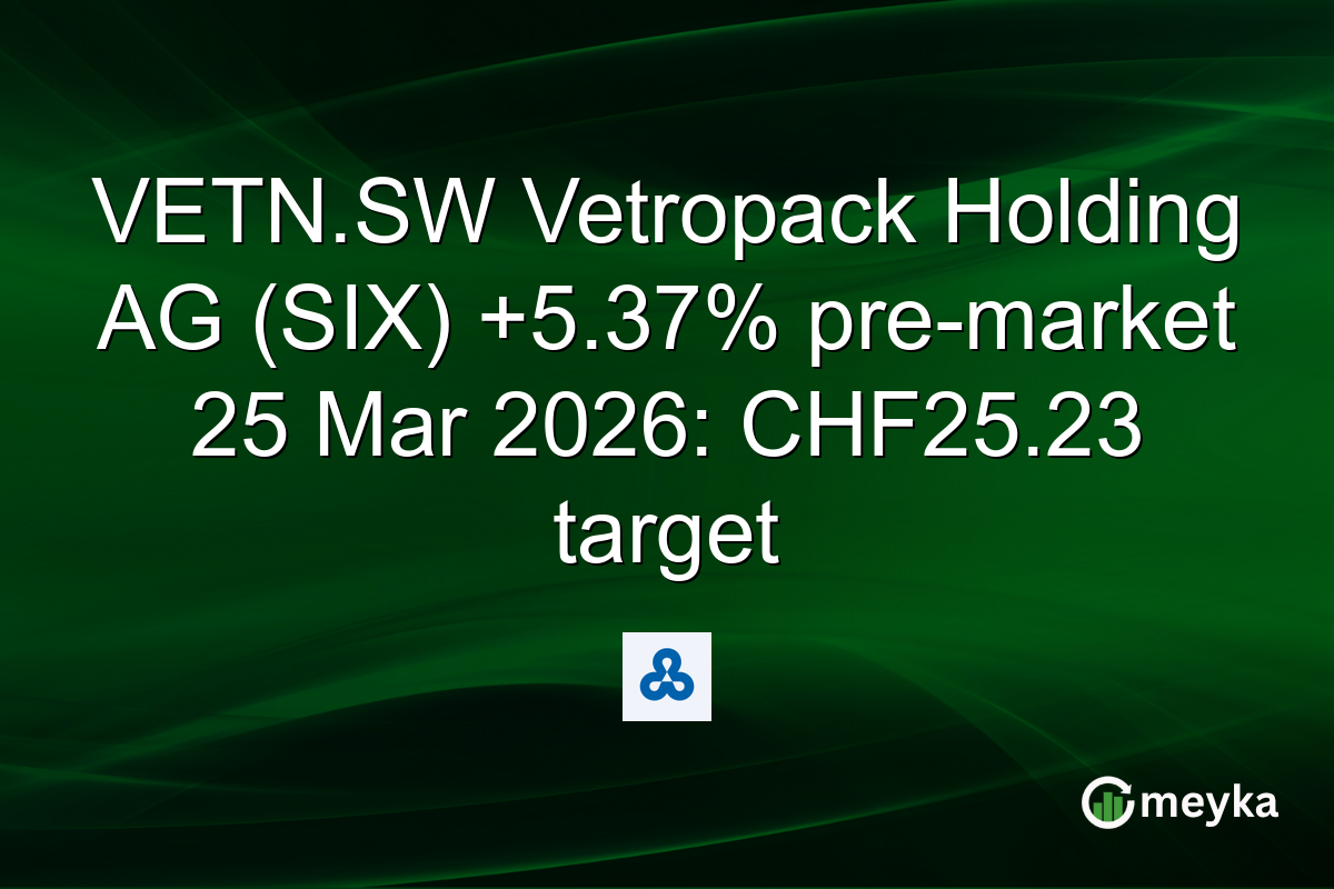 VETN.SW Vetropack Holding AG (SIX) +5.37% pre-market 25 Mar 2026: CHF25.23 target