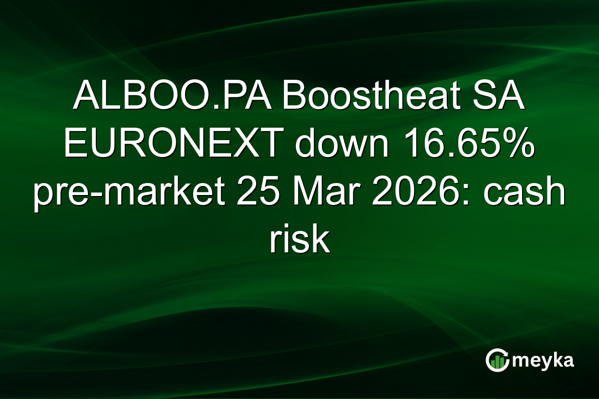 ALBOO.PA Boostheat SA EURONEXT down 16.65% pre-market 25 Mar 2026: cash risk