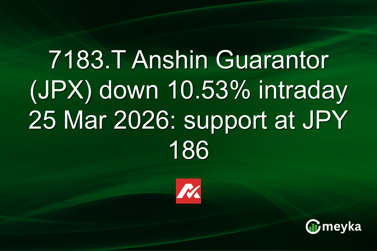 7183.T Anshin Guarantor (JPX) down 10.53% intraday 25 Mar 2026: support at JPY 186