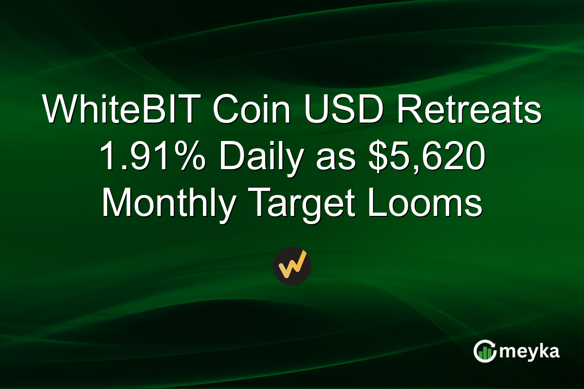 WhiteBIT Coin USD Retreats 1.91% Daily as $5,620 Monthly Target Looms