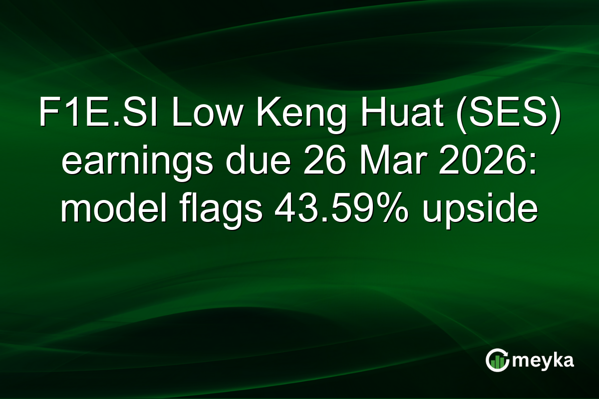 F1E.SI Low Keng Huat (SES) earnings due 26 Mar 2026: model flags 43.59% upside