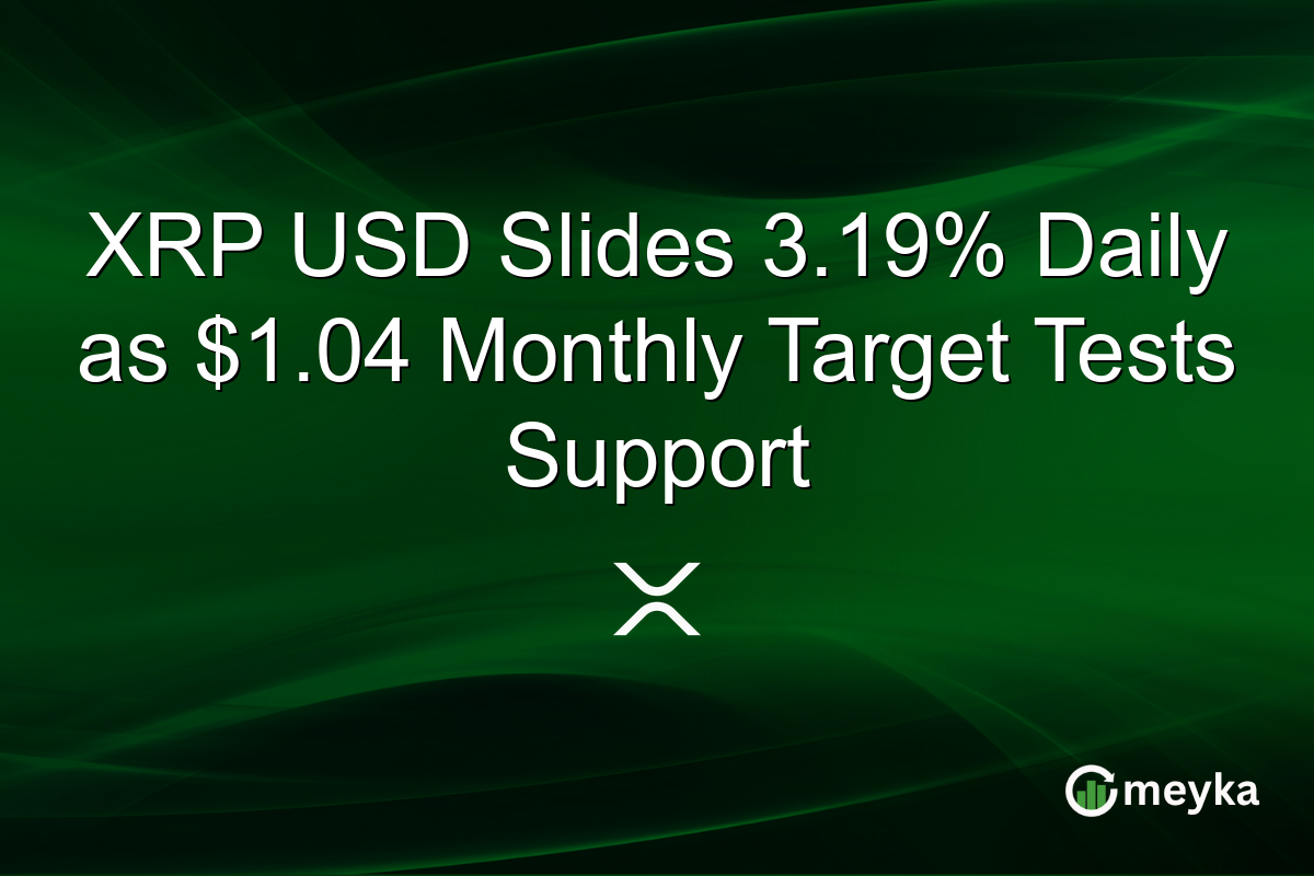 XRP USD Slides 3.19% Daily as $1.04 Monthly Target Tests Support