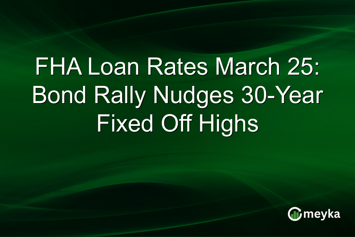 FHA Loan Rates March 25: Bond Rally Nudges 30-Year Fixed Off Highs
