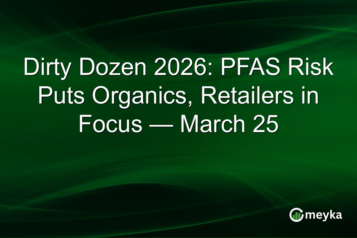 Dirty Dozen 2026: PFAS Risk Puts Organics, Retailers in Focus — March 25