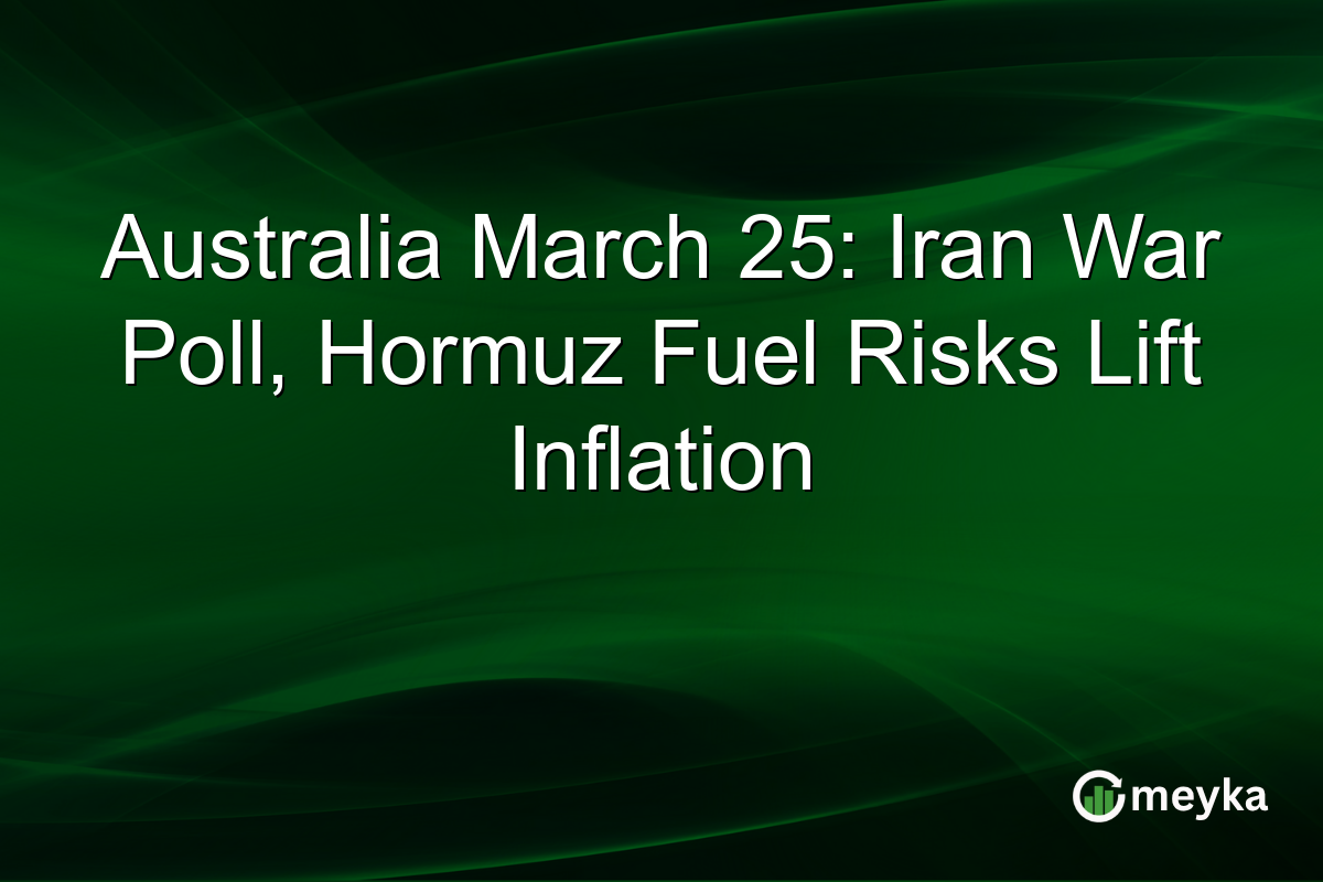 Australia March 25: Iran War Poll, Hormuz Fuel Risks Lift Inflation