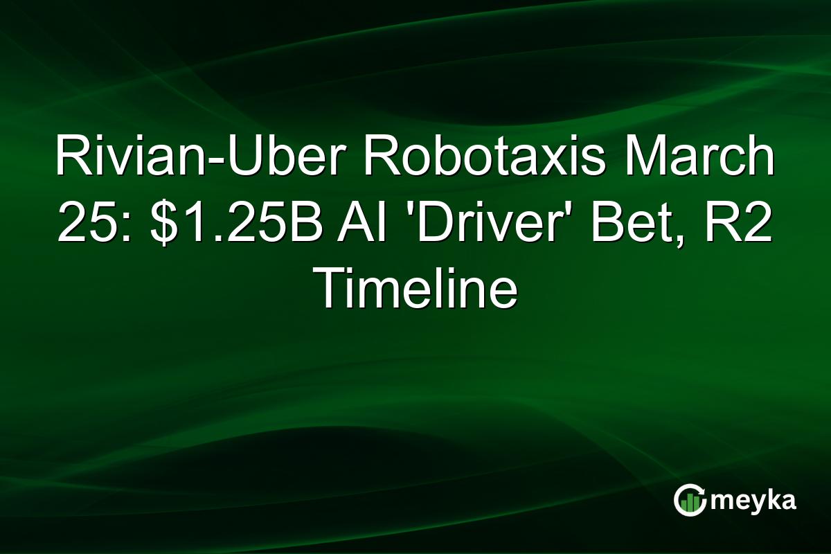 Rivian-Uber Robotaxis March 25: $1.25B AI ‘Driver’ Bet, R2 Timeline