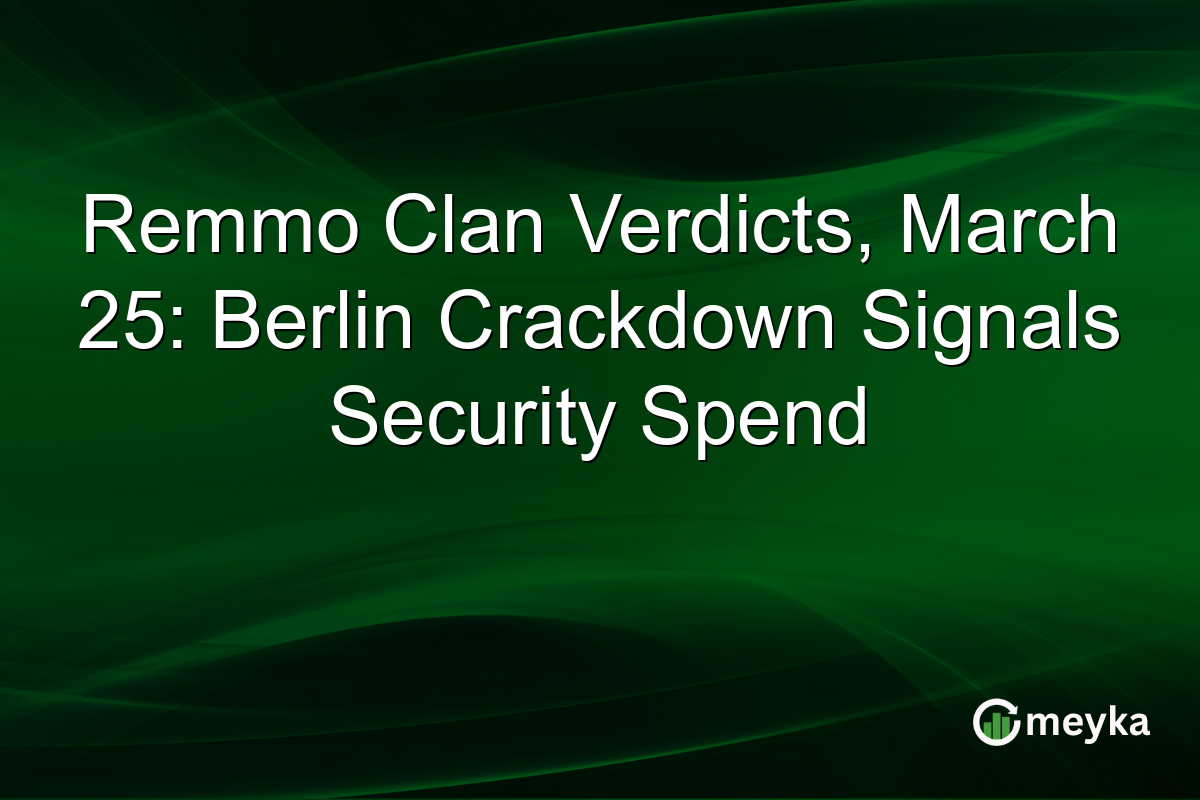 Remmo Clan Verdicts, March 25: Berlin Crackdown Signals Security Spend