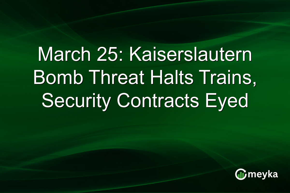 March 25: Kaiserslautern Bomb Threat Halts Trains, Security Contracts Eyed