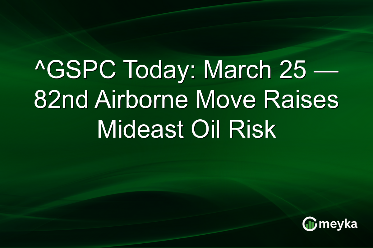 ^GSPC Today: March 25 — 82nd Airborne Move Raises Mideast Oil Risk
