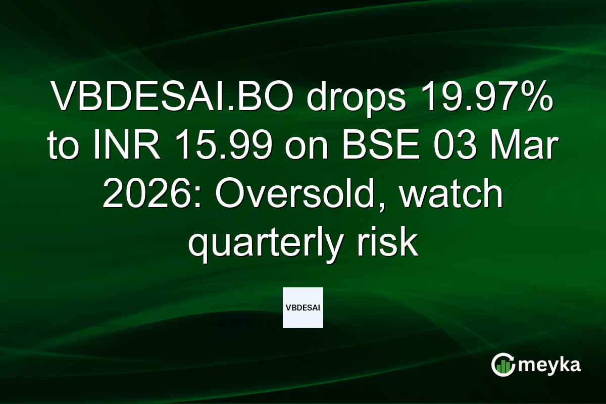 VBDESAI.BO drops 19.97% to INR 15.99 on BSE 03 Mar 2026: Oversold, watch quarterly risk