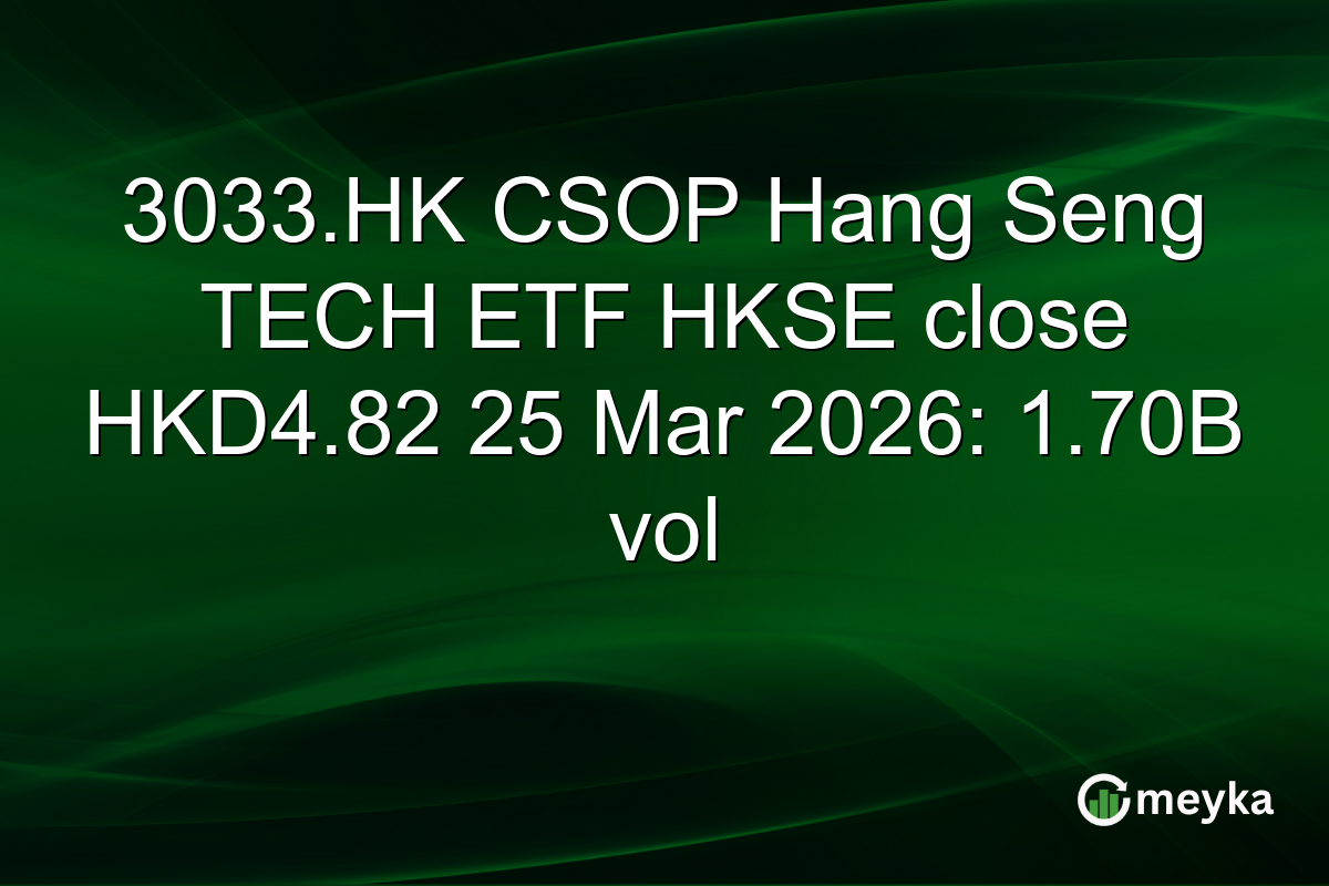 3033.HK CSOP Hang Seng TECH ETF HKSE close HKD4.82 25 Mar 2026: 1.70B vol