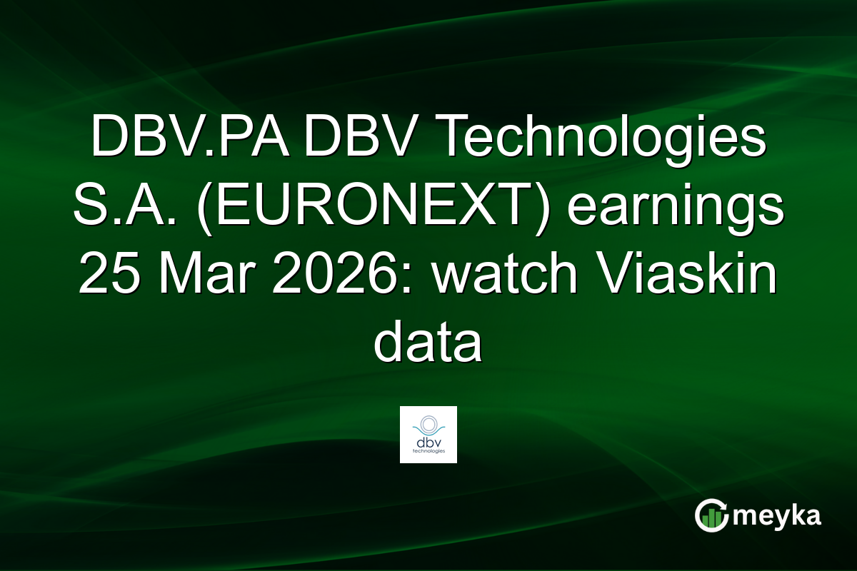 DBV.PA DBV Technologies S.A. (EURONEXT) earnings 25 Mar 2026: watch Viaskin data