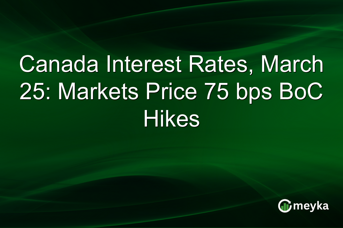 Canada Interest Rates, March 25: Markets Price 75 bps BoC Hikes