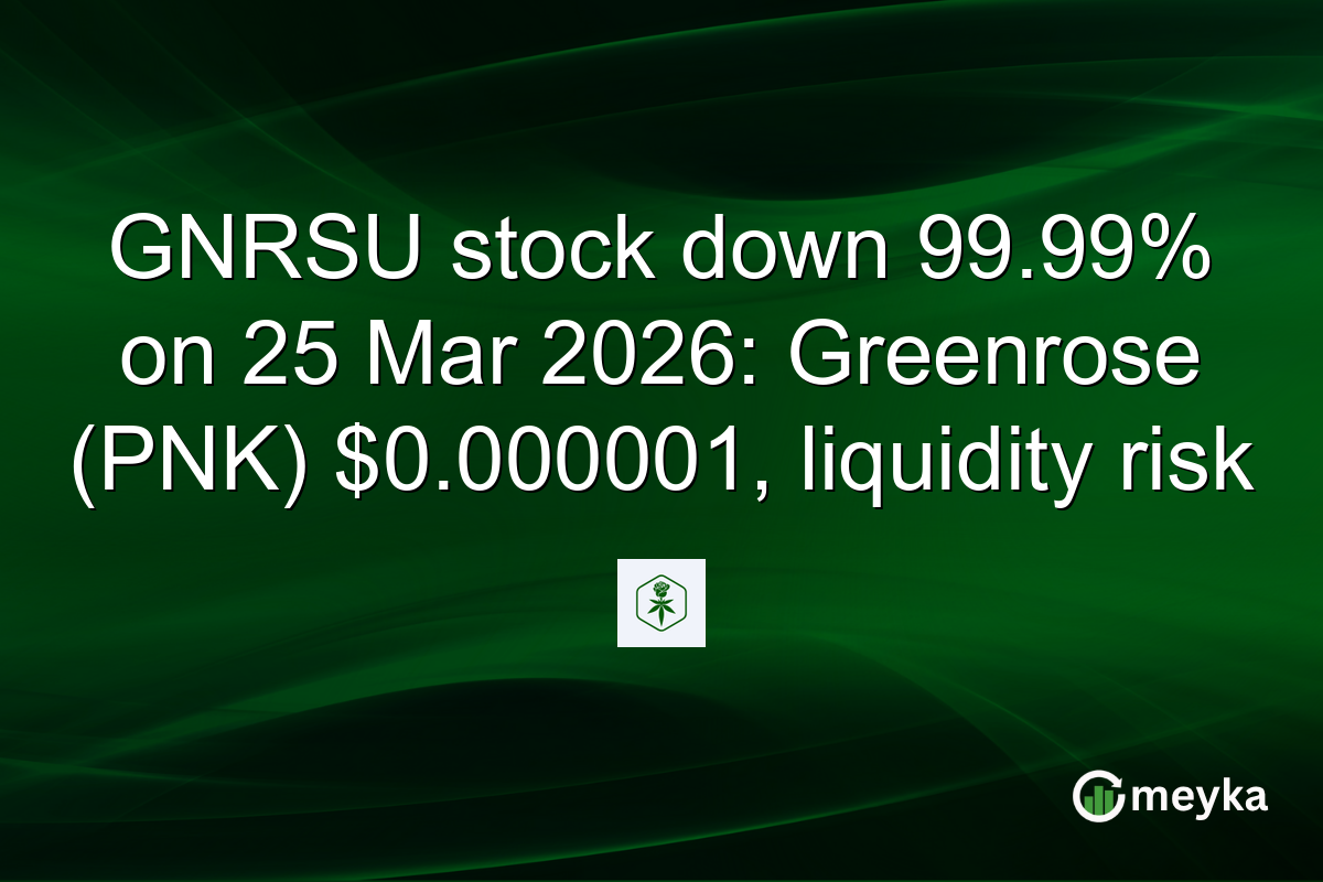 GNRSU stock down 99.99% on 25 Mar 2026: Greenrose (PNK) $0.000001, liquidity risk