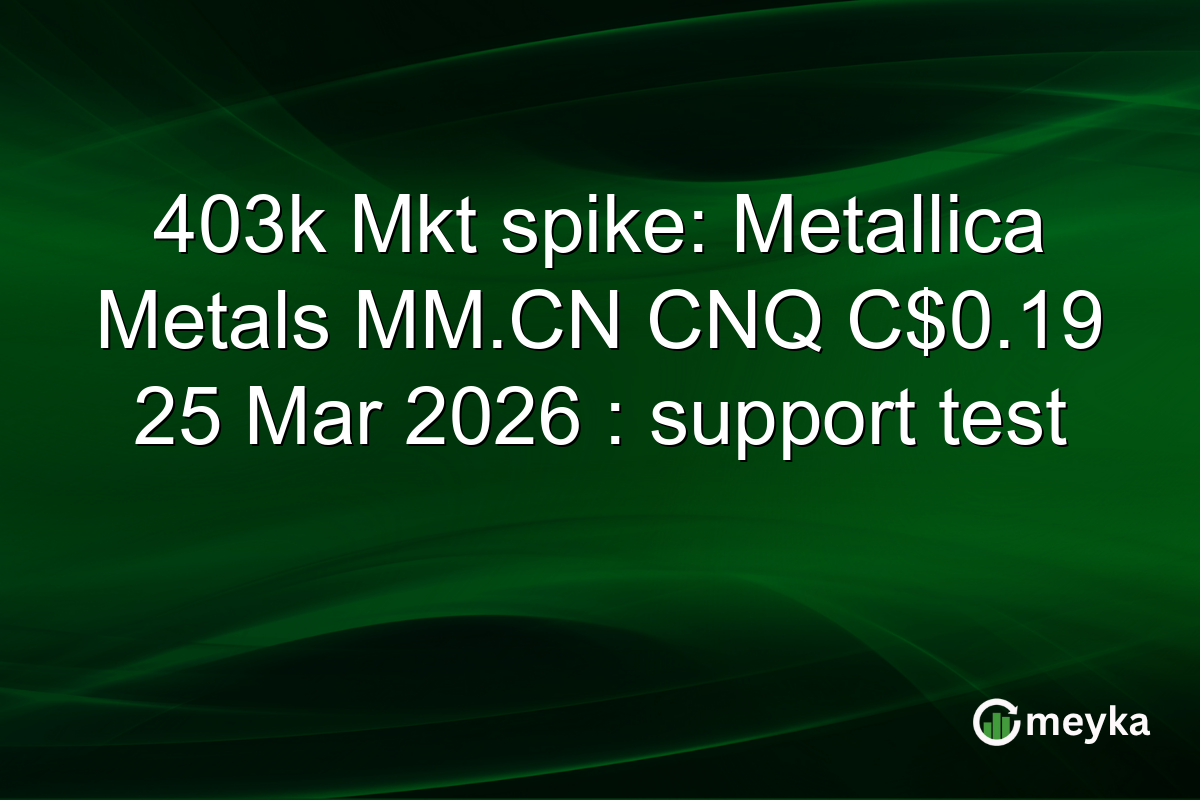 403k Mkt spike: Metallica Metals MM.CN CNQ C$0.19 25 Mar 2026 : support test