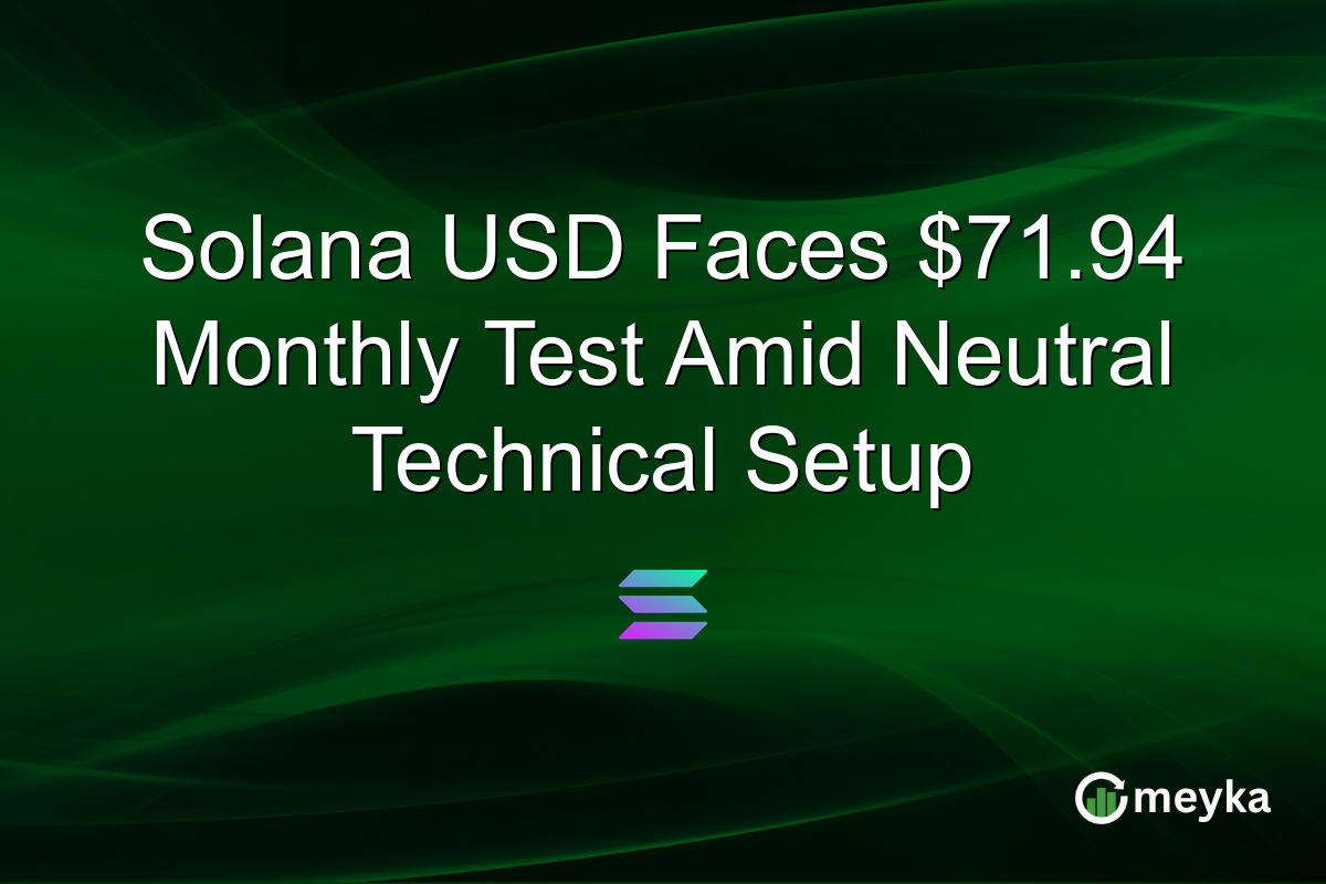 Solana USD Faces $71.94 Monthly Test Amid Neutral Technical Setup
