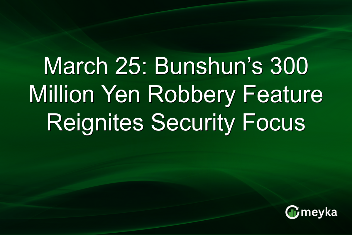 March 25: Bunshun’s 300 Million Yen Robbery Feature Reignites Security Focus