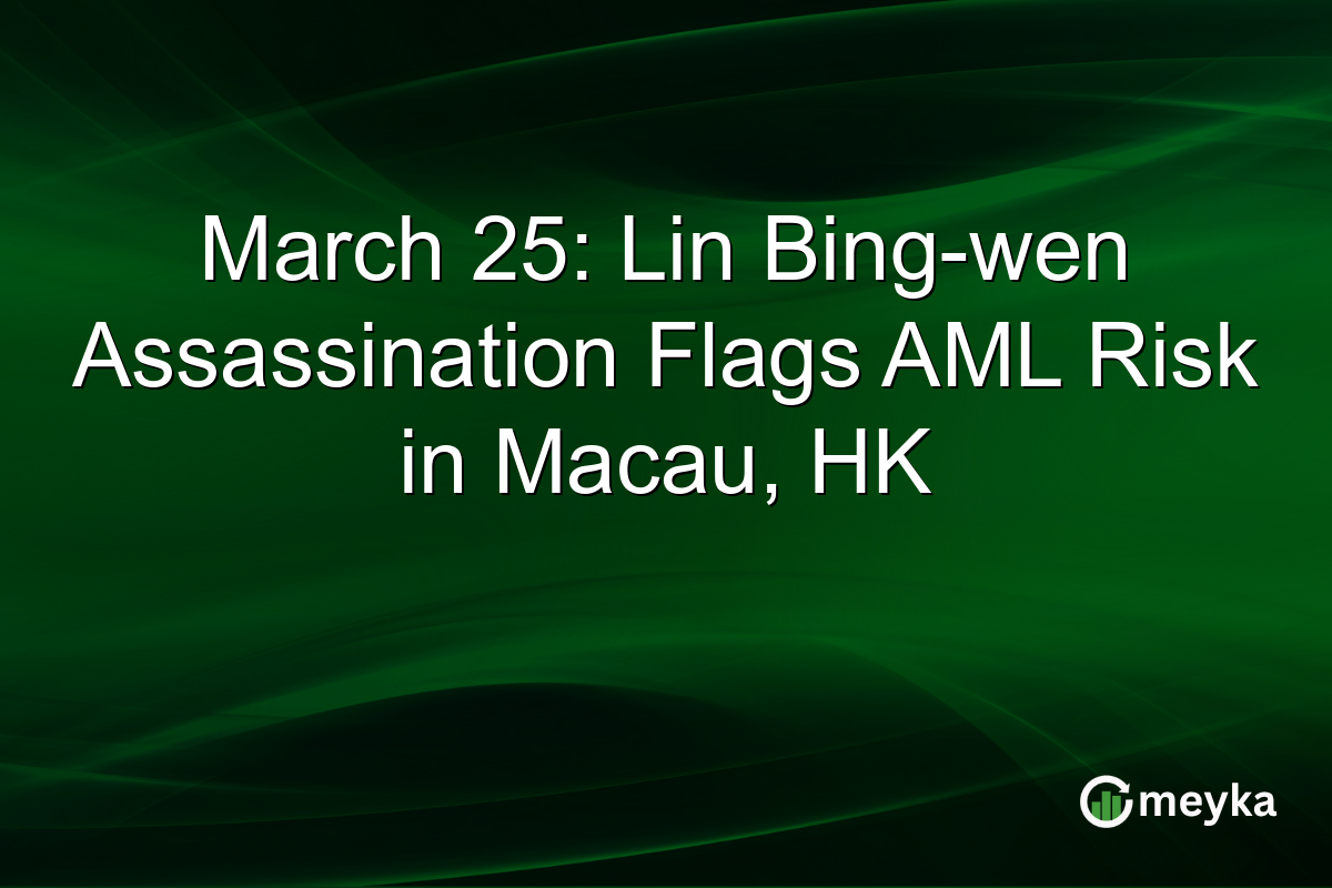March 25: Lin Bing-wen Assassination Flags AML Risk in Macau, HK