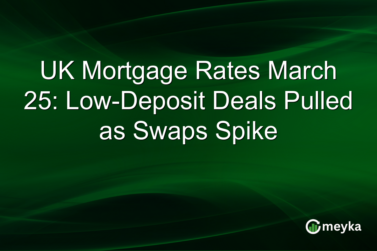 UK Mortgage Rates March 25: Low-Deposit Deals Pulled as Swaps Spike