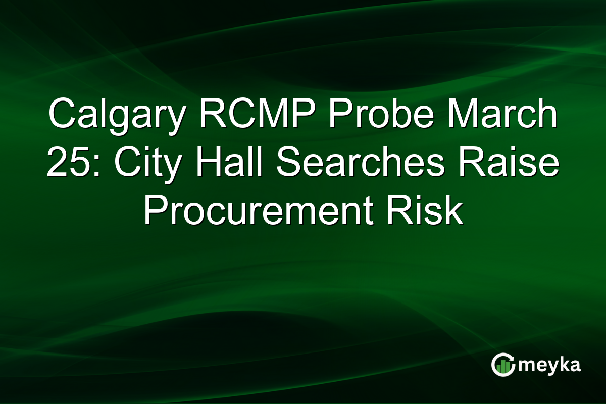 Calgary RCMP Probe March 25: City Hall Searches Raise Procurement Risk