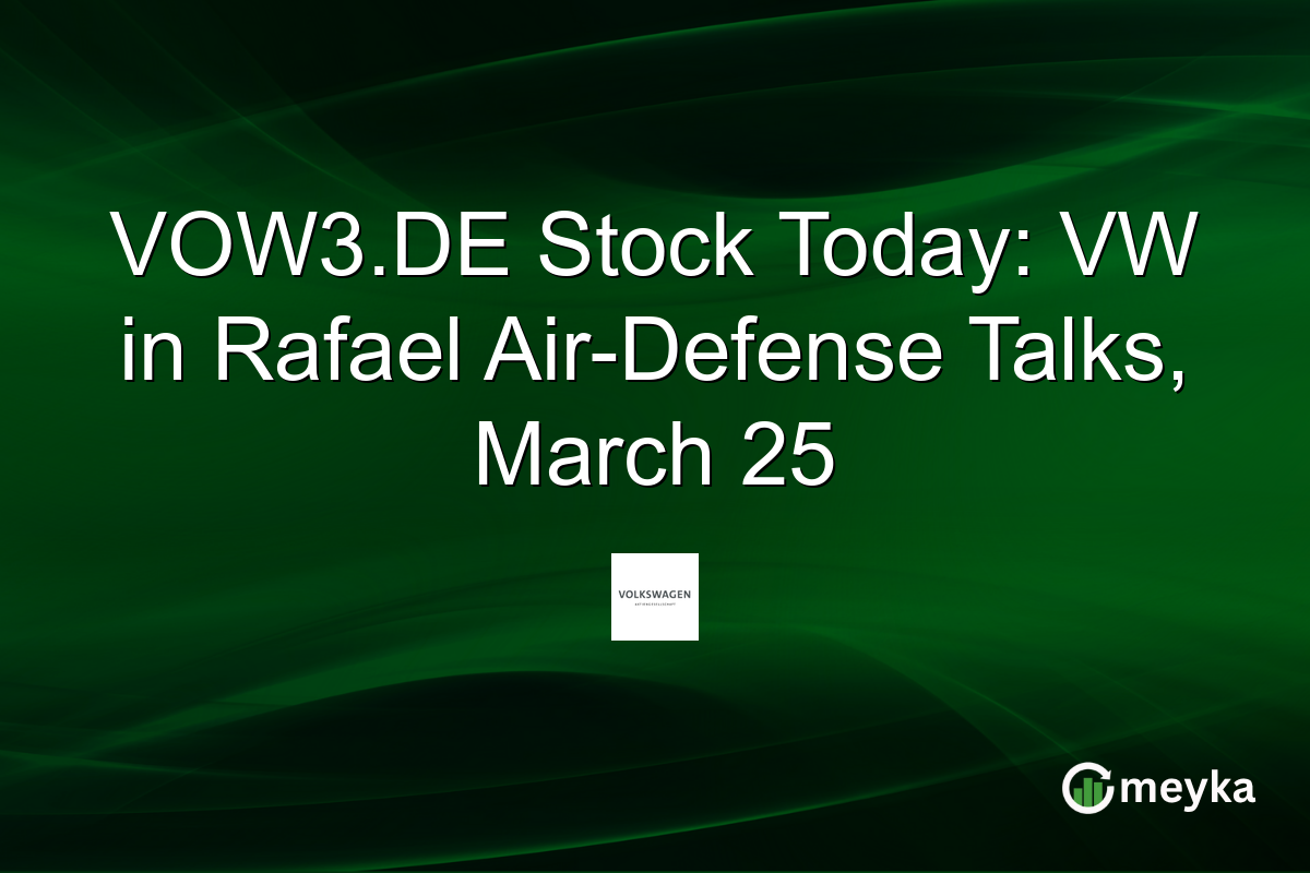 VOW3.DE Stock Today: VW in Rafael Air-Defense Talks, March 25