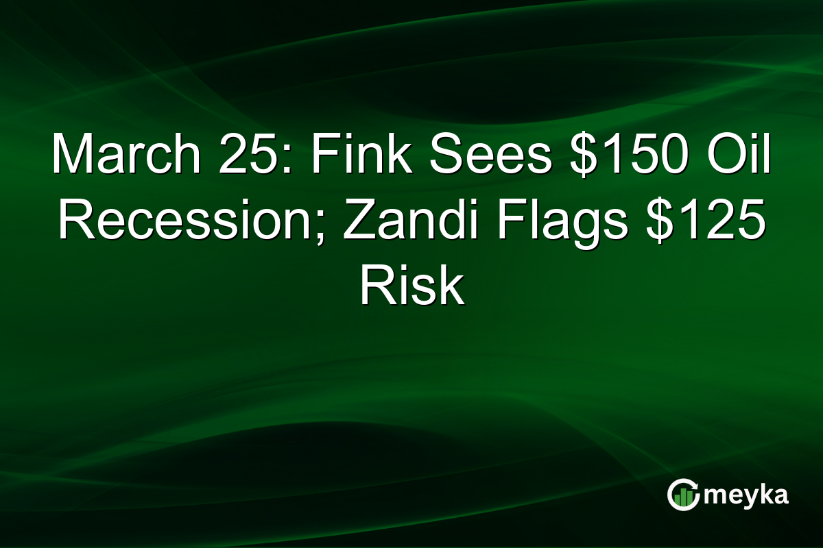 March 25: Fink Sees $150 Oil Recession; Zandi Flags $125 Risk