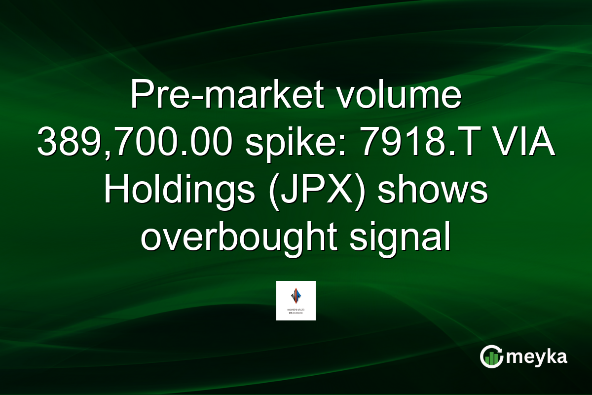 Pre-market volume 389,700.00 spike: 7918.T VIA Holdings (JPX) shows overbought signal