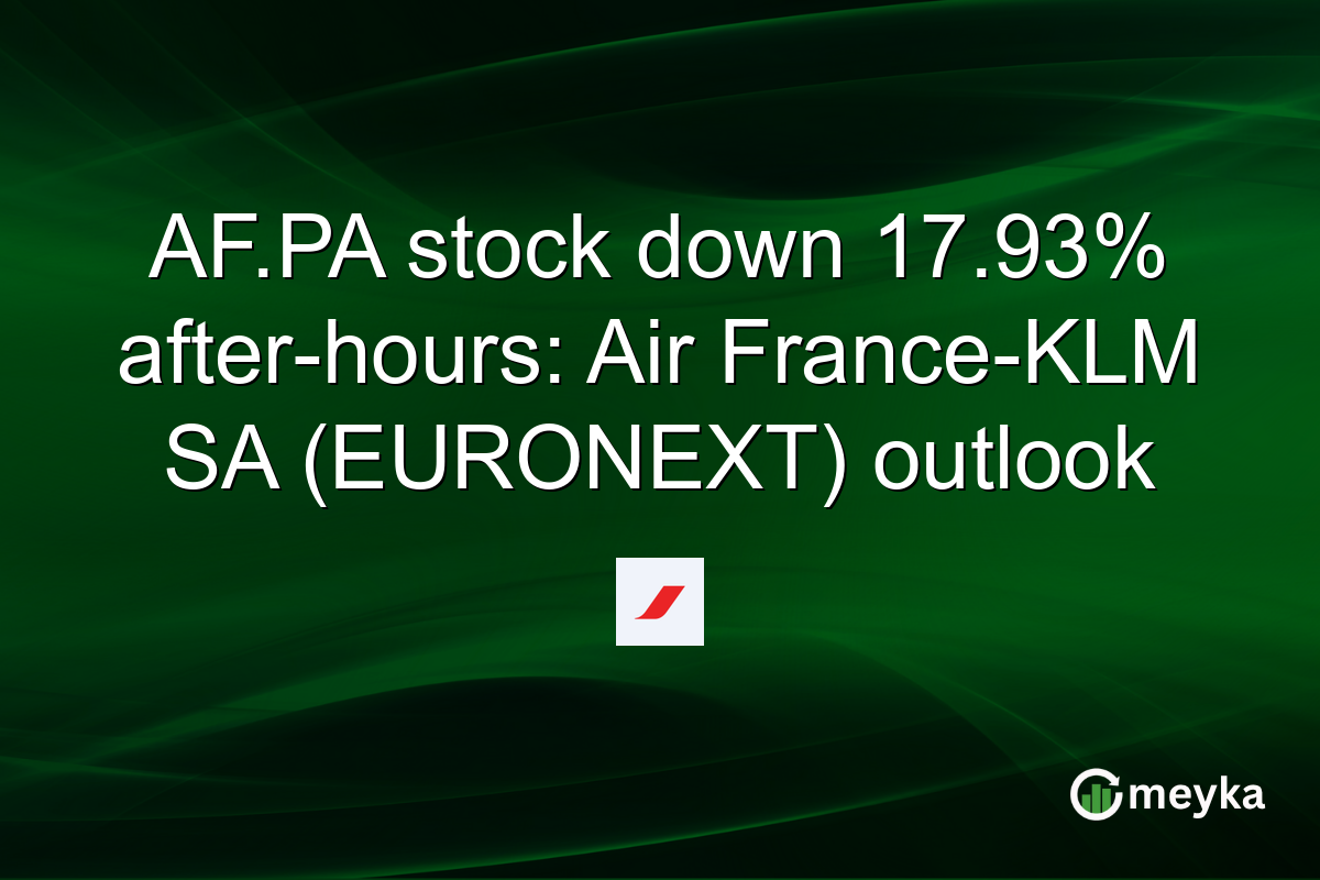 AF.PA stock down 17.93% after-hours: Air France-KLM SA (EURONEXT) outlook