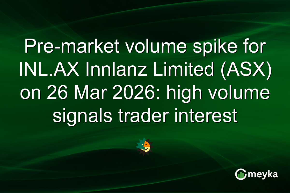 Pre-market volume spike for INL.AX Innlanz Limited (ASX) on 26 Mar 2026: high volume signals trader interest