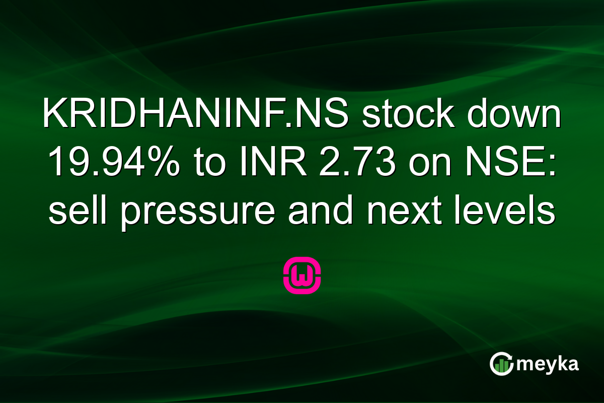 KRIDHANINF.NS stock down 19.94% to INR 2.73 on NSE: sell pressure and next levels