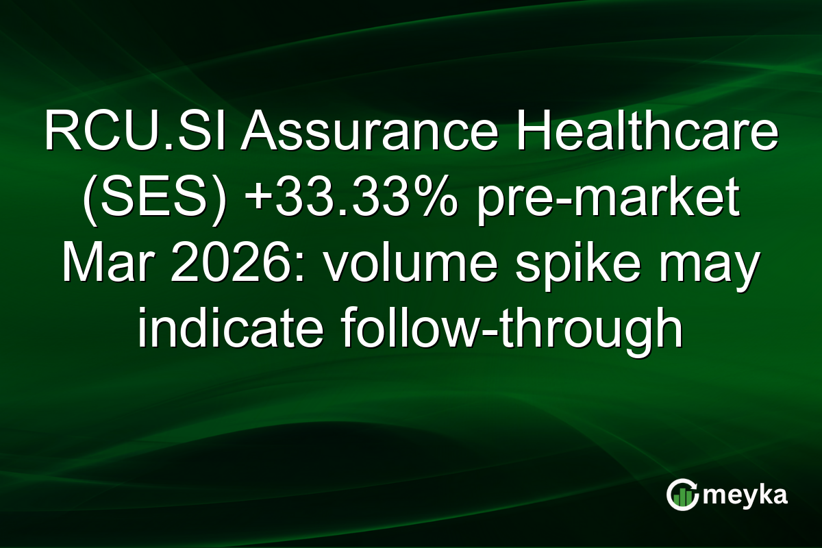 RCU.SI Assurance Healthcare (SES) +33.33% pre-market Mar 2026: volume spike may indicate follow-through