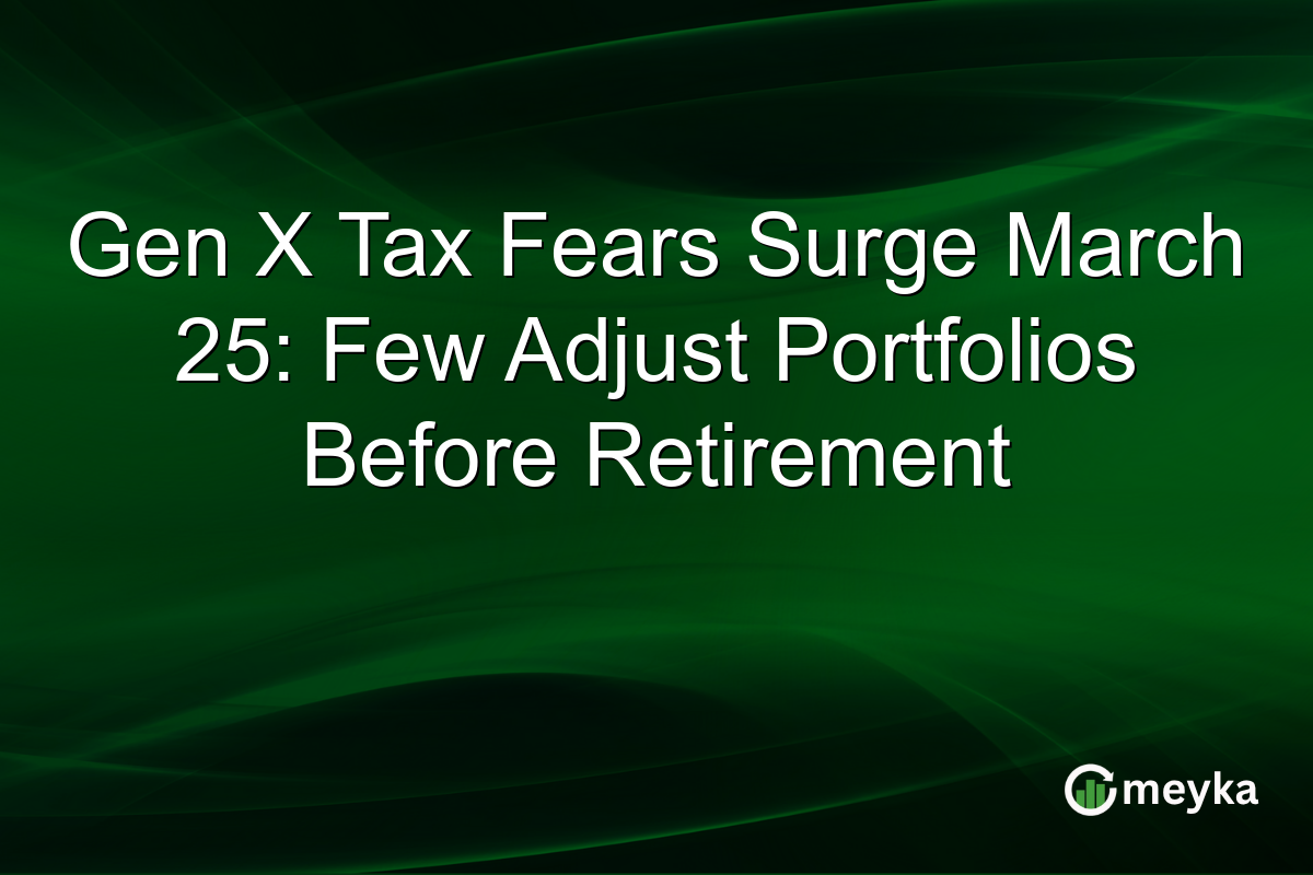 Gen X Tax Fears Surge March 25: Few Adjust Portfolios Before Retirement