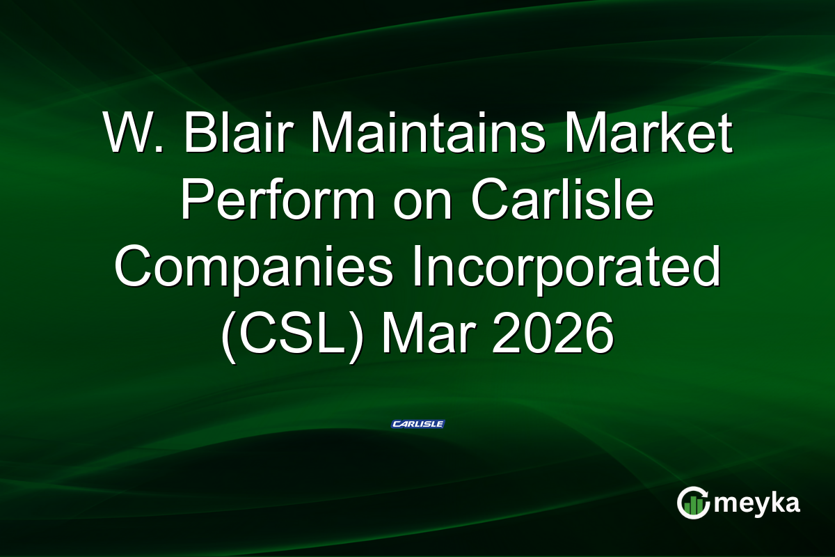 W. Blair Maintains Market Perform on Carlisle Companies Incorporated (CSL) Mar 2026