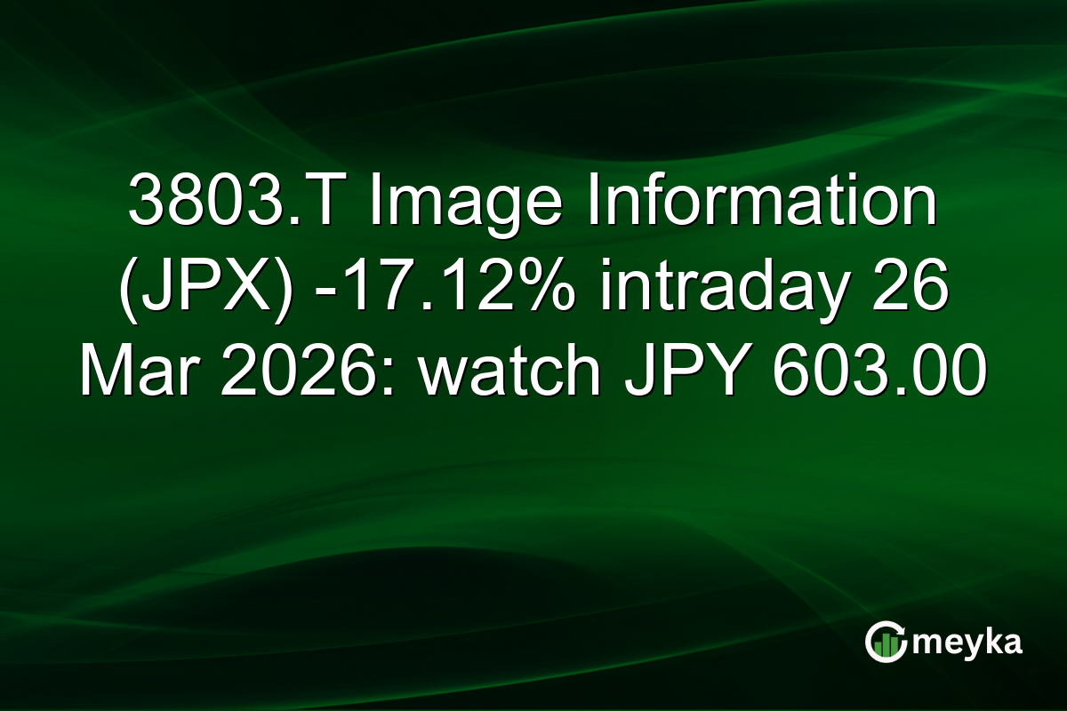 3803.T Image Information (JPX) -17.12% intraday 26 Mar 2026: watch JPY 603.00