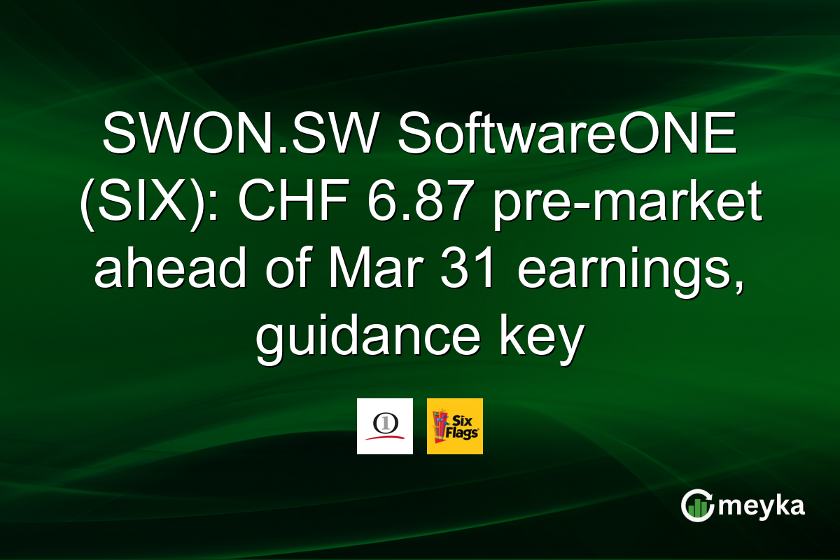 SWON.SW SoftwareONE (SIX): CHF 6.87 pre-market ahead of Mar 31 earnings, guidance key