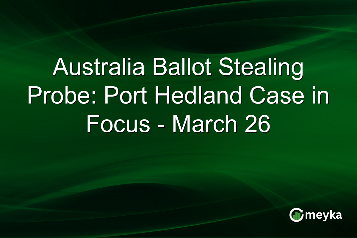 Australia Ballot Stealing Probe: Port Hedland Case in Focus – March 26