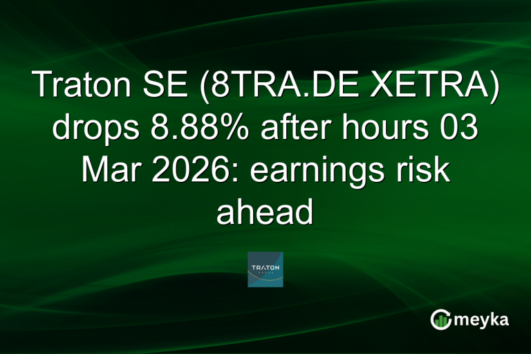 Traton SE (8TRA.DE XETRA) drops 8.88% after hours 03 Mar 2026: earnings risk ahead