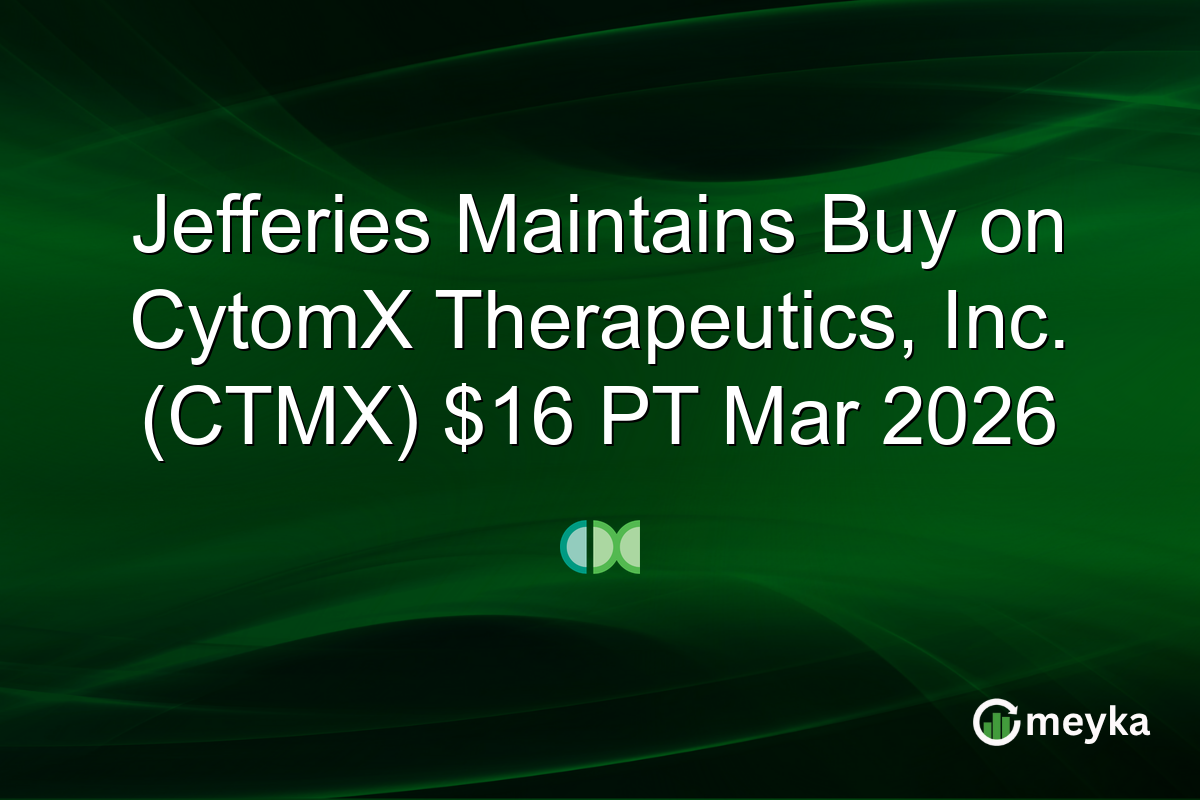 Jefferies Maintains Buy on CytomX Therapeutics, Inc. (CTMX) $16 PT Mar 2026