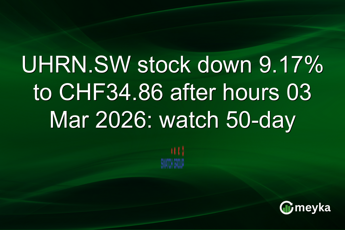 UHRN.SW stock down 9.17% to CHF34.86 after hours 03 Mar 2026: watch 50-day
