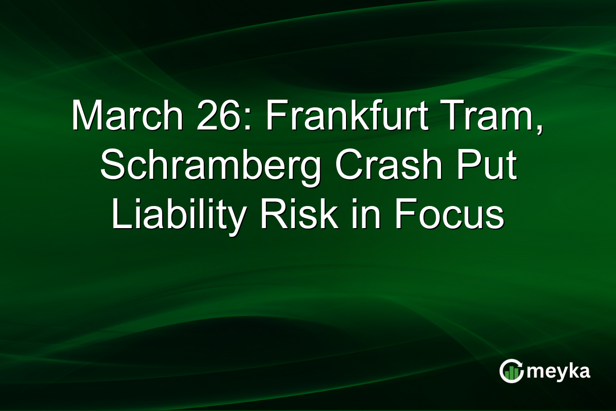 March 26: Frankfurt Tram, Schramberg Crash Put Liability Risk in Focus