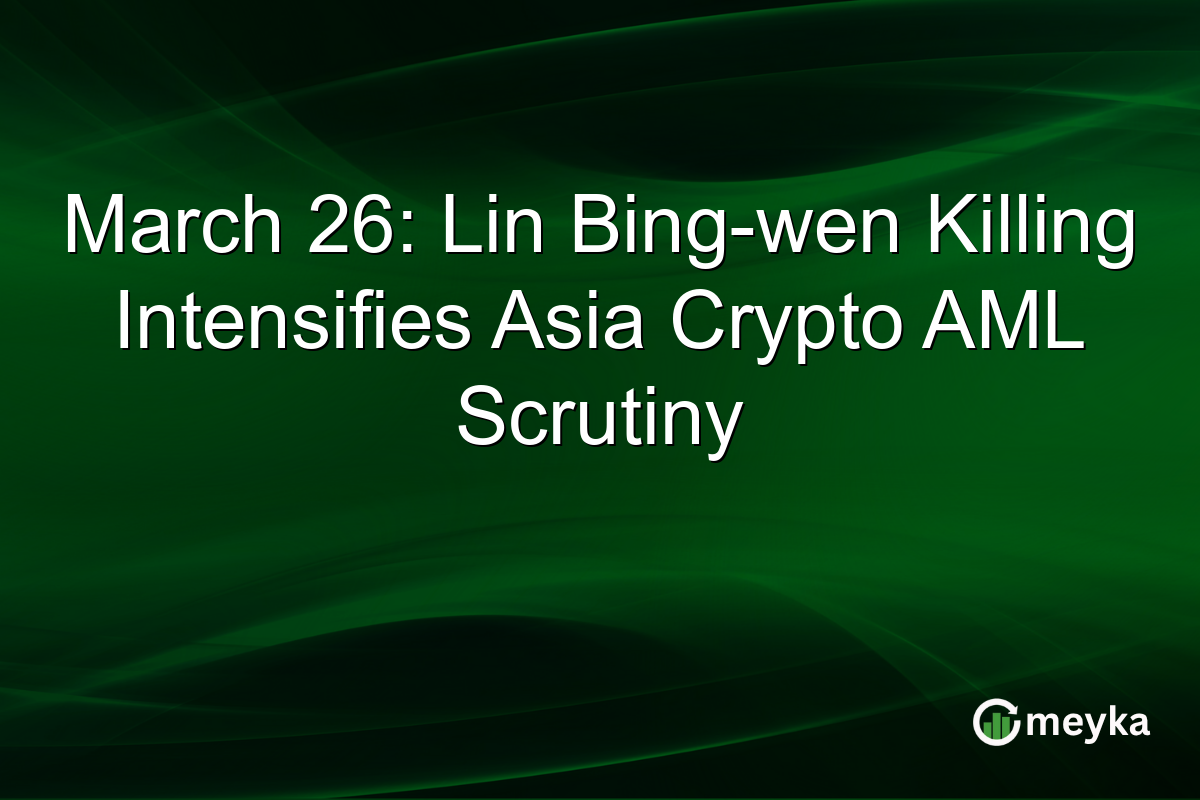 March 26: Lin Bing-wen Killing Intensifies Asia Crypto AML Scrutiny