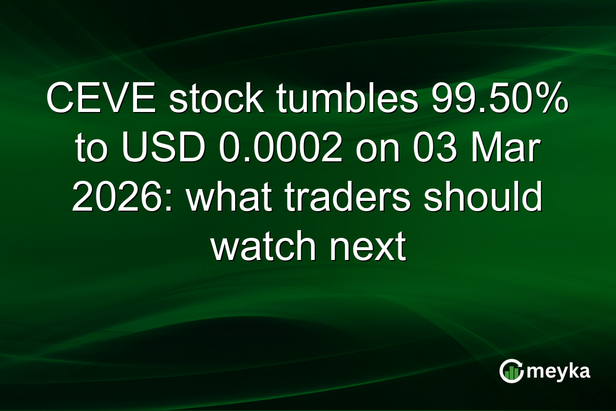 CEVE stock tumbles 99.50% to USD 0.0002 on 03 Mar 2026: what traders should watch next