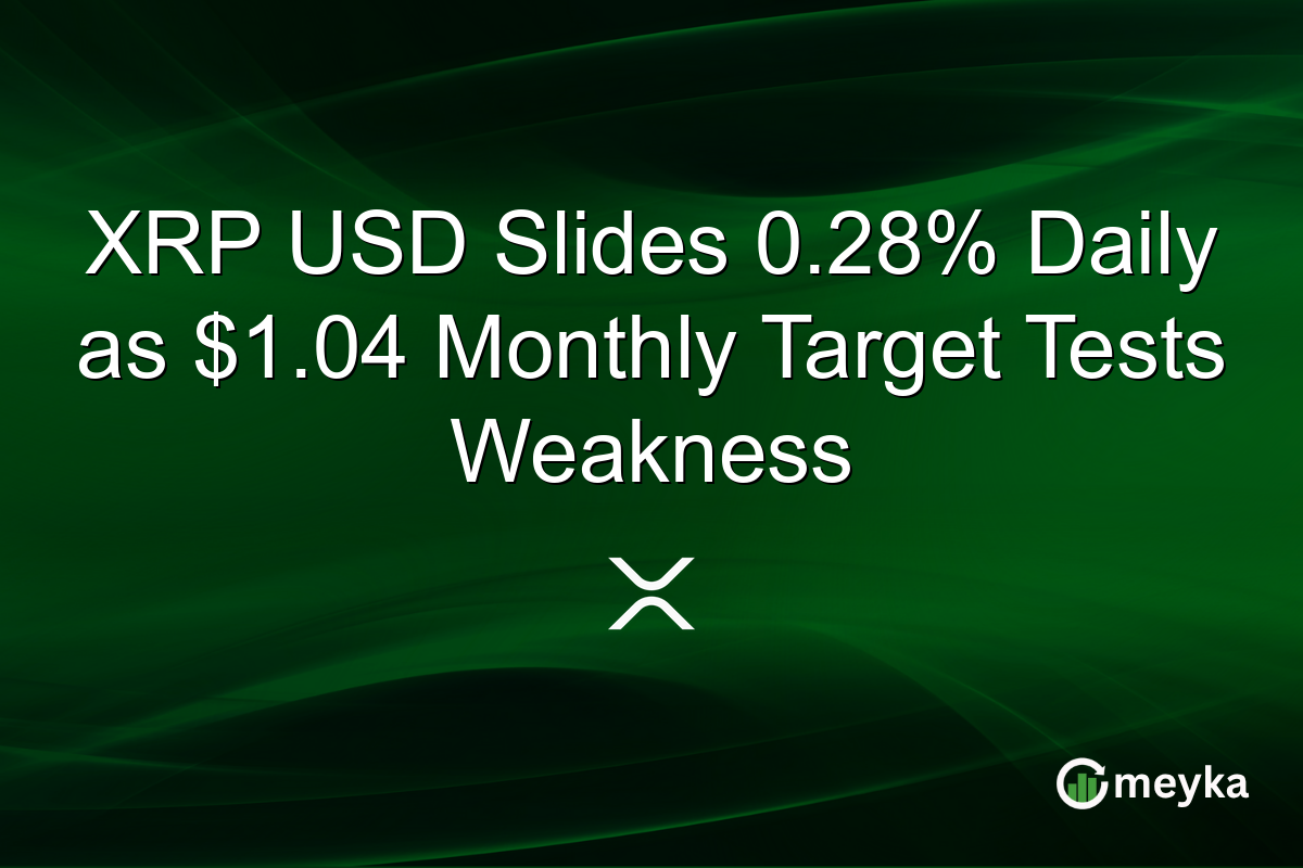 XRP USD Slides 0.28% Daily as $1.04 Monthly Target Tests Weakness
