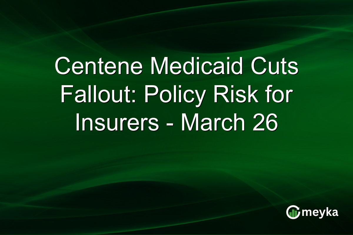 Centene Medicaid Cuts Fallout: Policy Risk for Insurers – March 26