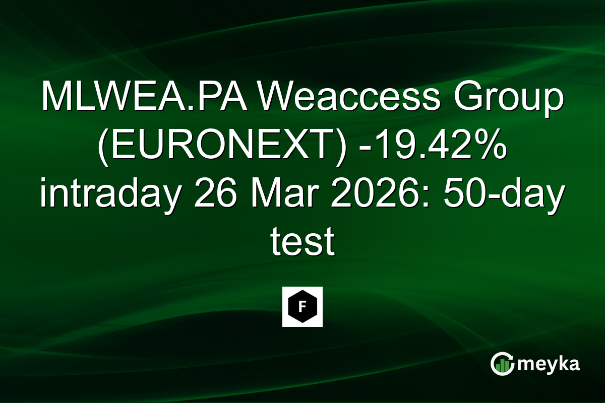 MLWEA.PA Weaccess Group (EURONEXT) -19.42% intraday 26 Mar 2026: 50-day test