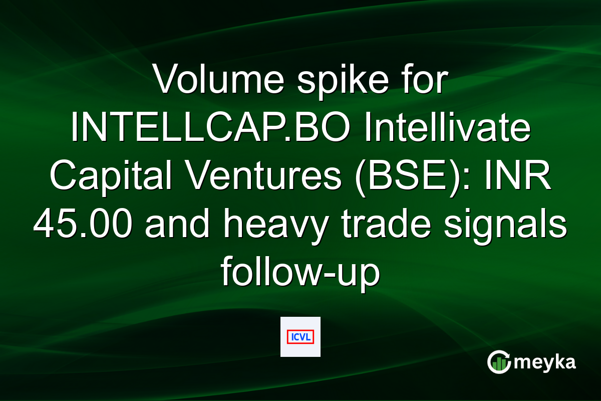Volume spike for INTELLCAP.BO Intellivate Capital Ventures (BSE): INR 45.00 and heavy trade signals follow-up